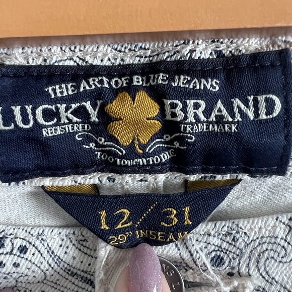 Lucky Brand Sofia Skinny Jeans Japanese Floral Print Size 12 31 - Picture 7 of 11